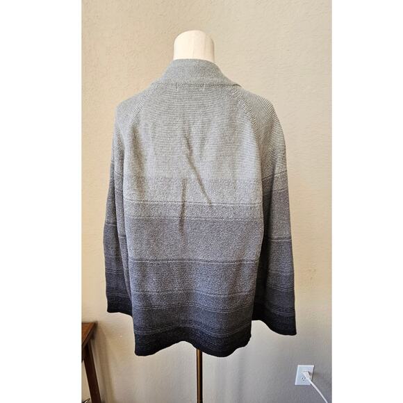 JM Collection High Neck Ombre Chunky Knit Cardigan‎ Sweater Women Size L Petite - Picture 4 of 5
